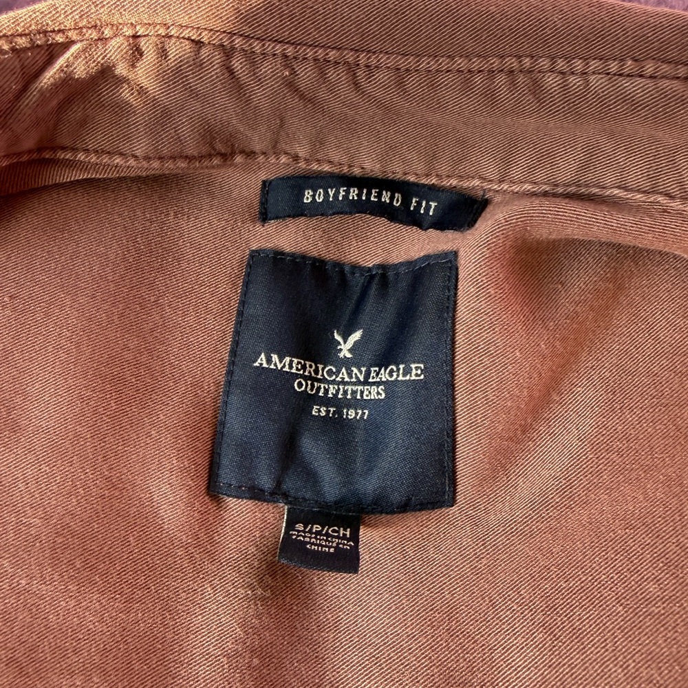 American Eagle Dusty Rose Boyfriend Fit Shirt - Picture 6 of 8